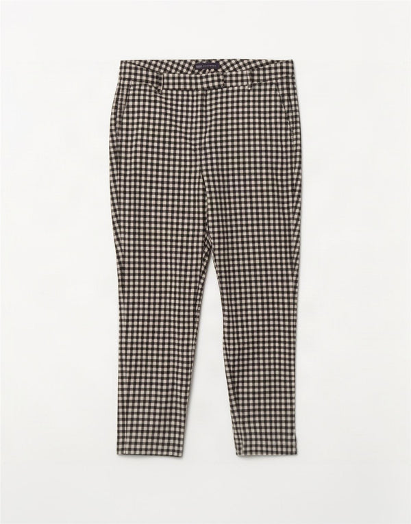 Marks & Spencer Womens Crop Suit Trousers UK 16 Large W34 L24 Black Gingham