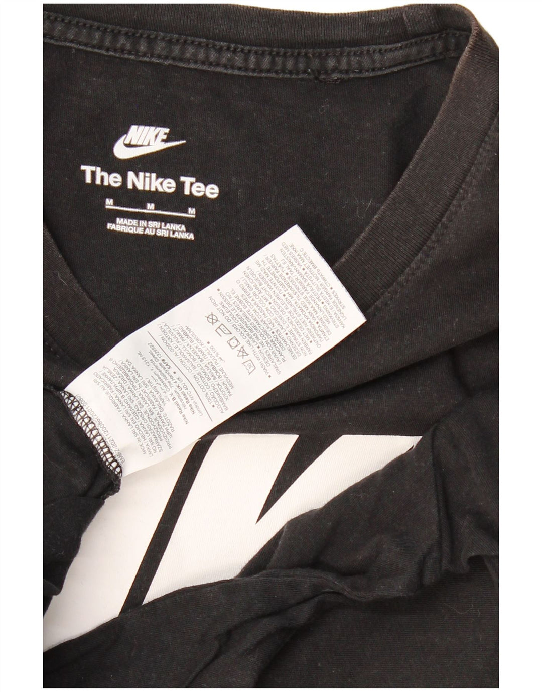 NIKE Mens Graphic T-Shirt Top Medium Black Cotton