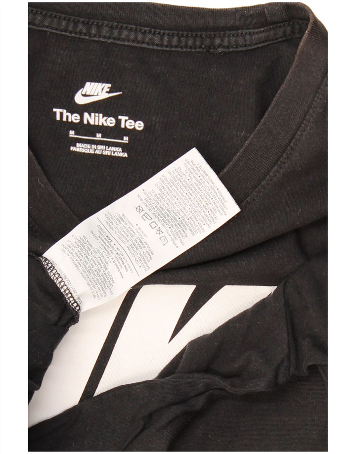 NIKE Mens Graphic T-Shirt Top Medium Black Cotton