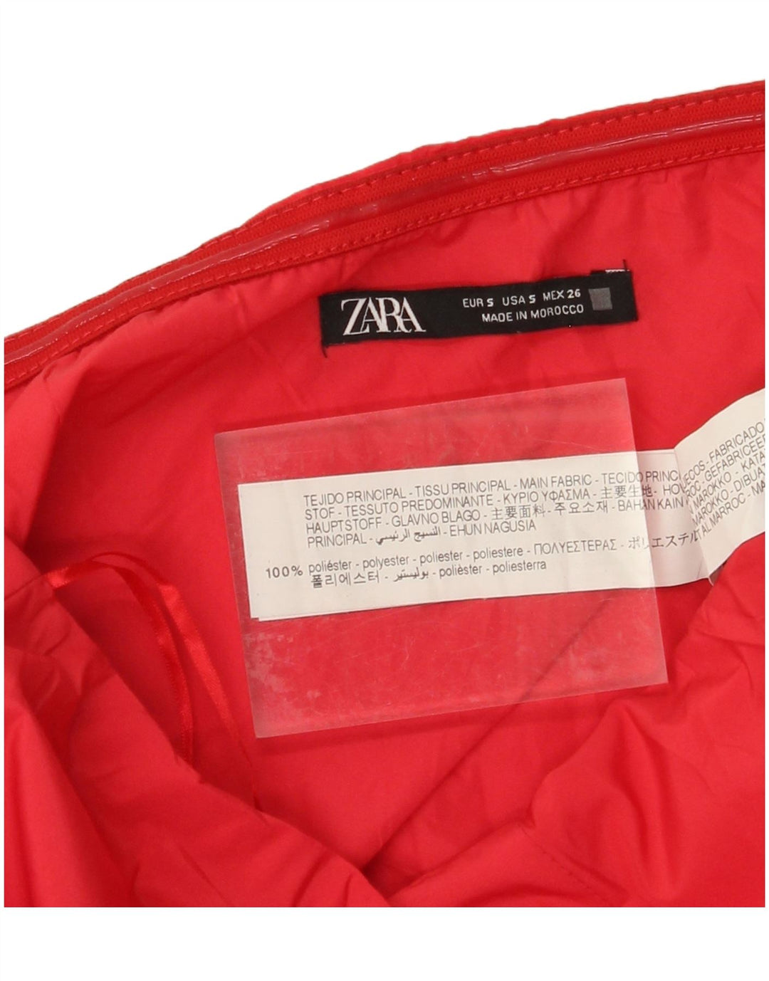 ZARA Womens Ruffle One Shoulder Bodysuit UK 8 Small Red Polyester