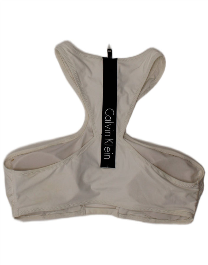 Calvin Klein Womens Graphic Swimwear Large White Polyester