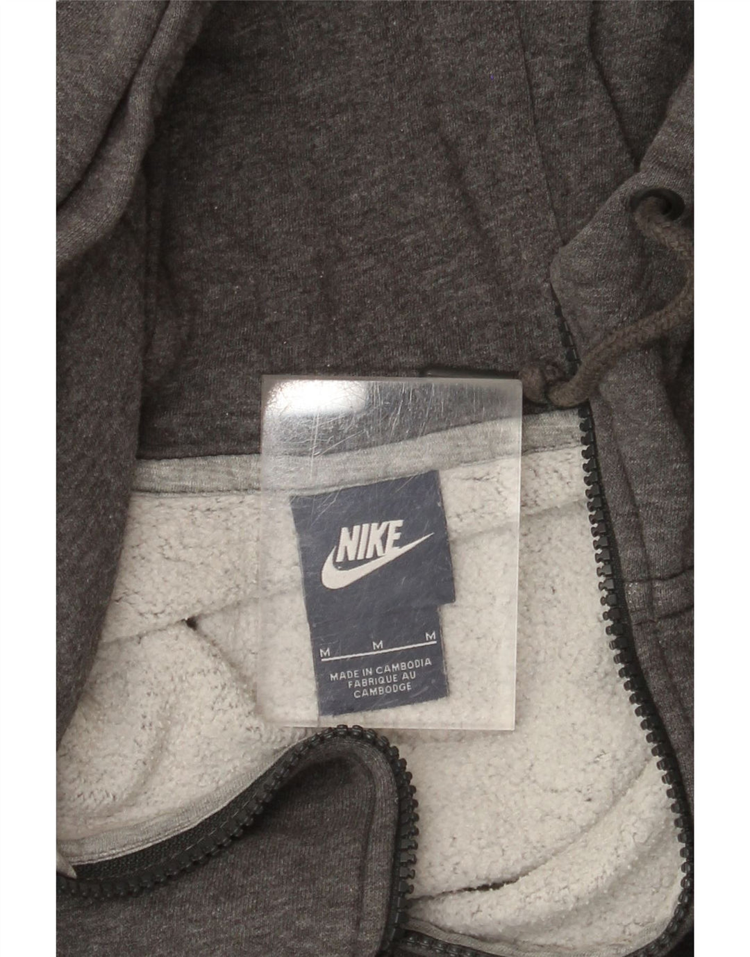 NIKE Mens Zip Hoodie Sweater Medium Grey