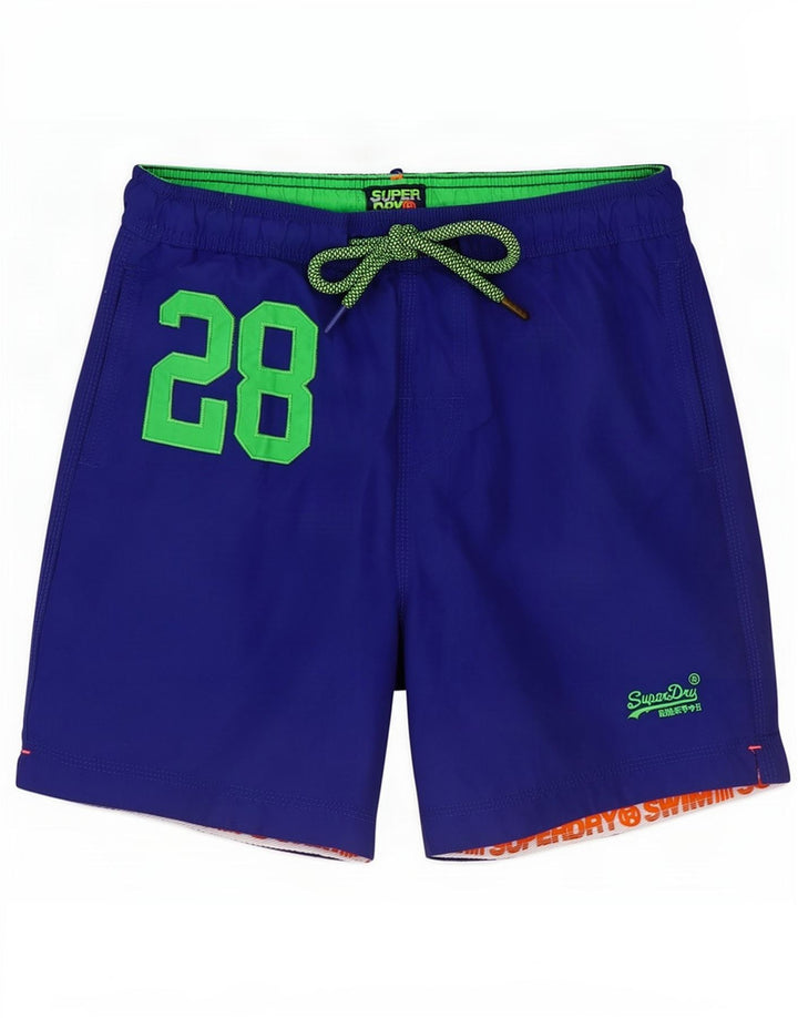 Superdry Mens Graphic Swimming Shorts Large Blue Polyester