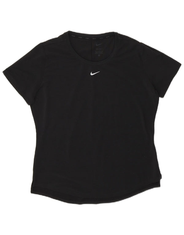 Nike Womens Dri Fit T-Shirt Top UK 14 Medium Black
