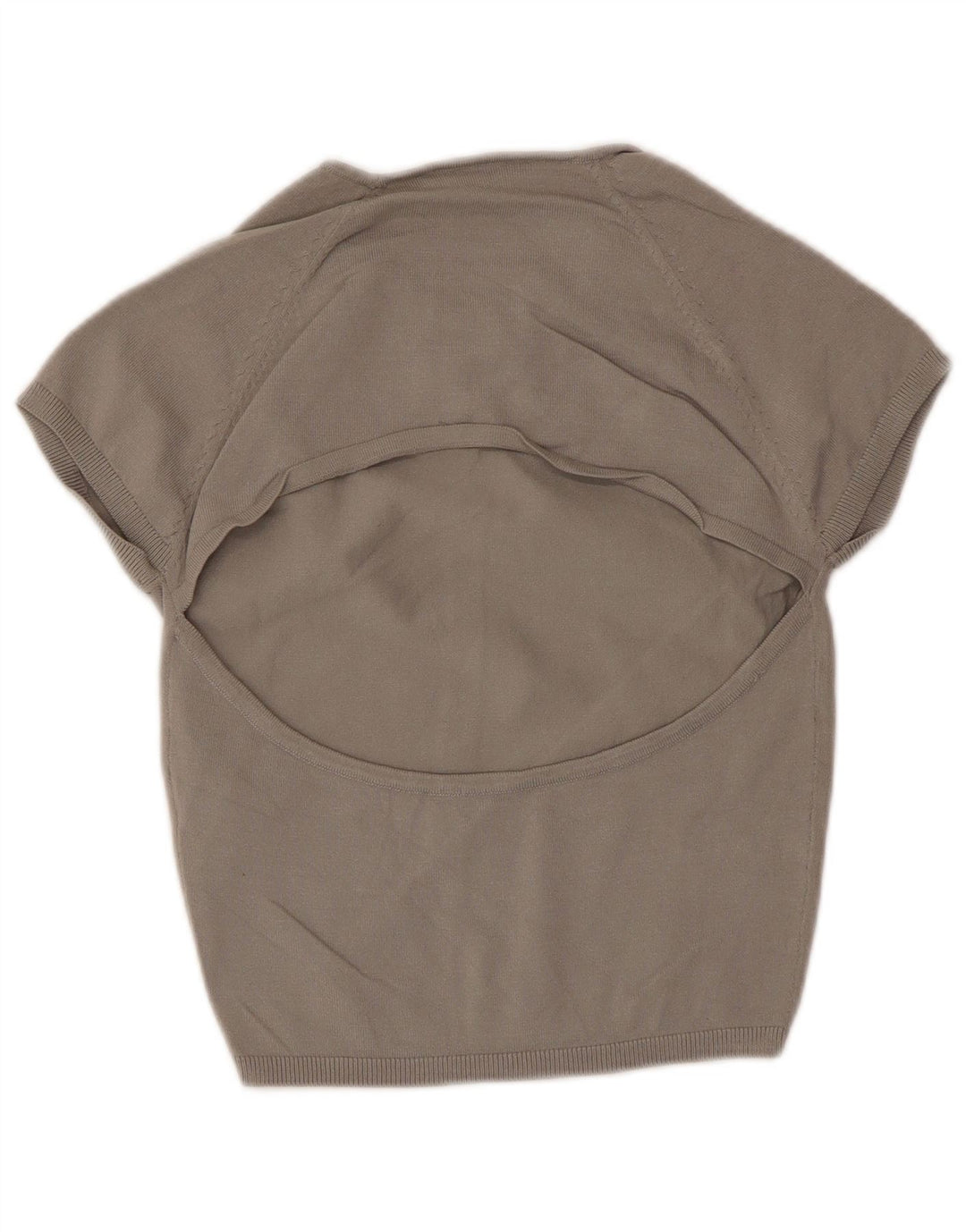 Zara Womens Crop Blouse Top UK 14 Large Grey Viscose