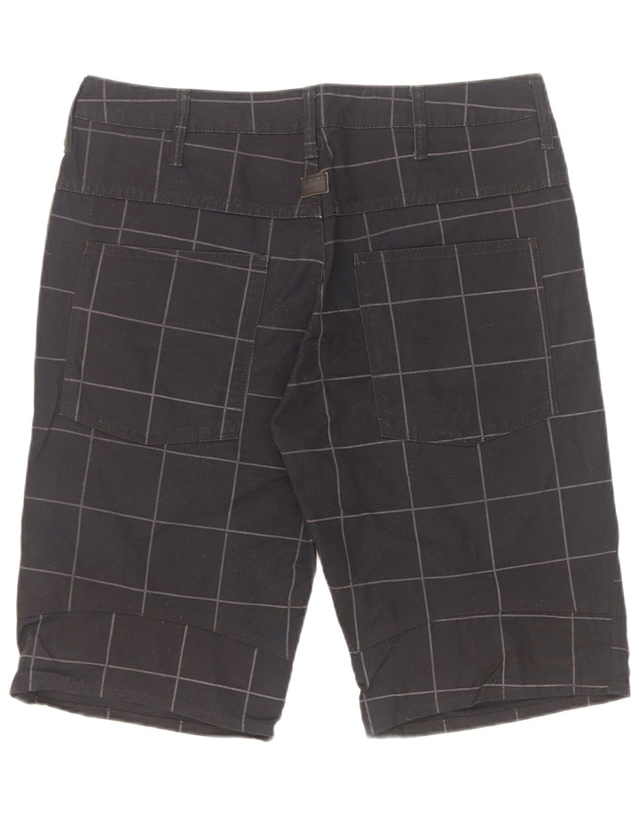 G-Star Mens Bermuda Shorts W32 Medium Black Check Cotton