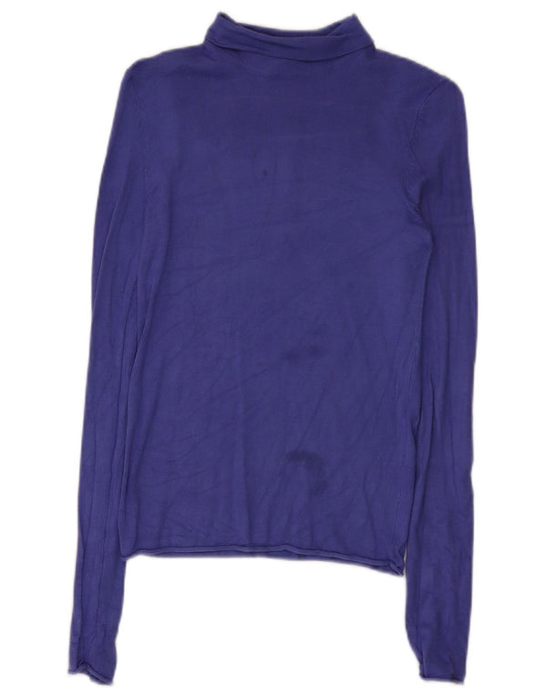 Zara Womens Top Long Sleeve UK 8 Small Purple Viscose