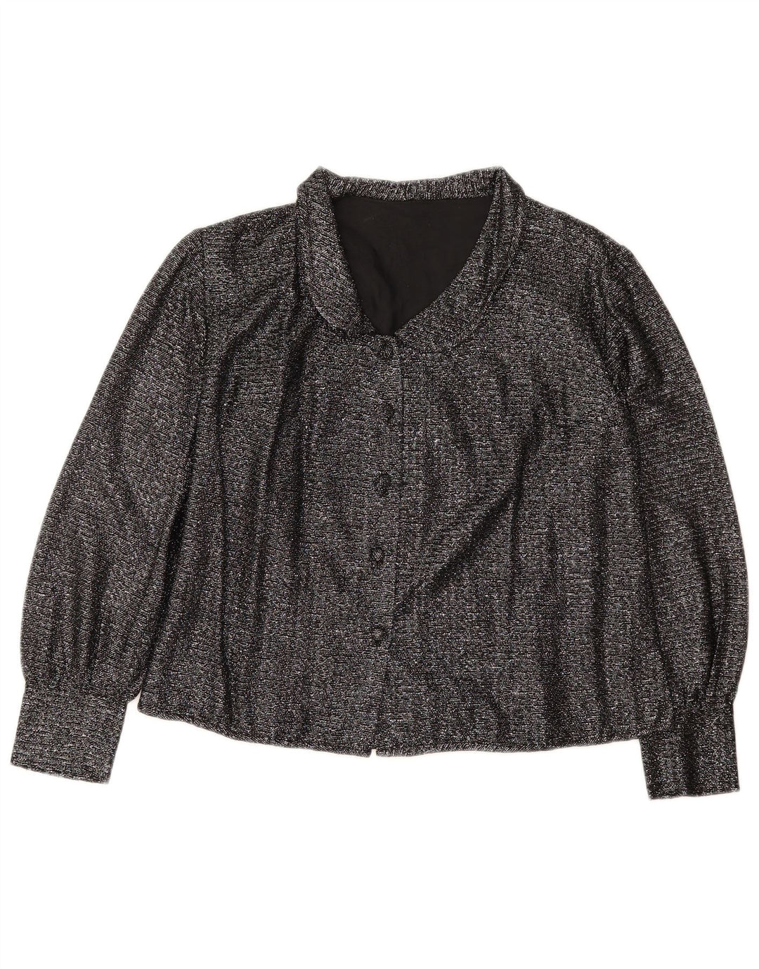 VINTAGE Womens Shirt Blouse UK 16 Large Black