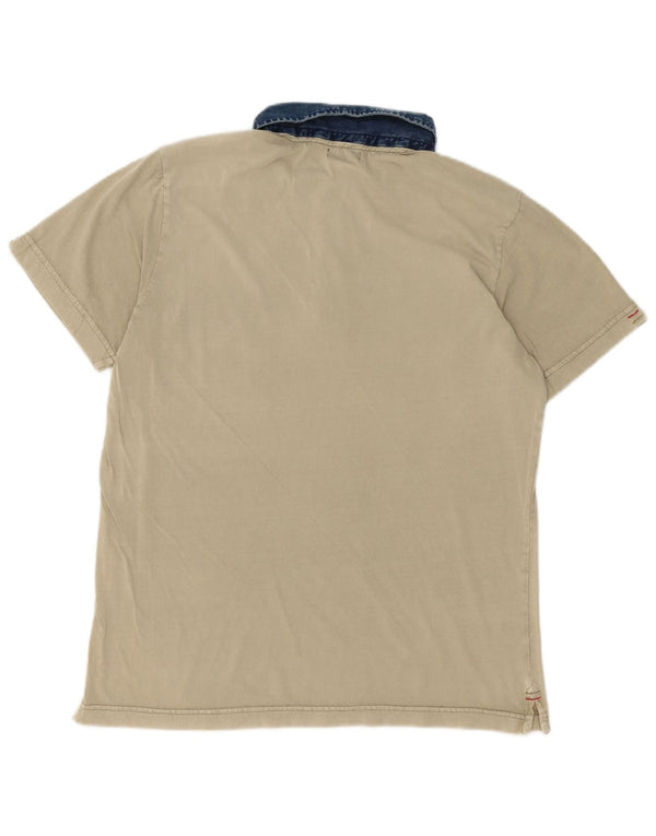 Marlboro Classics Mens Graphic Polo Shirt Large Green Colourblock