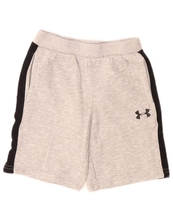 UNDER ARMOUR Boys Graphic Sport Shorts 6-7 Years Grey Colourblock