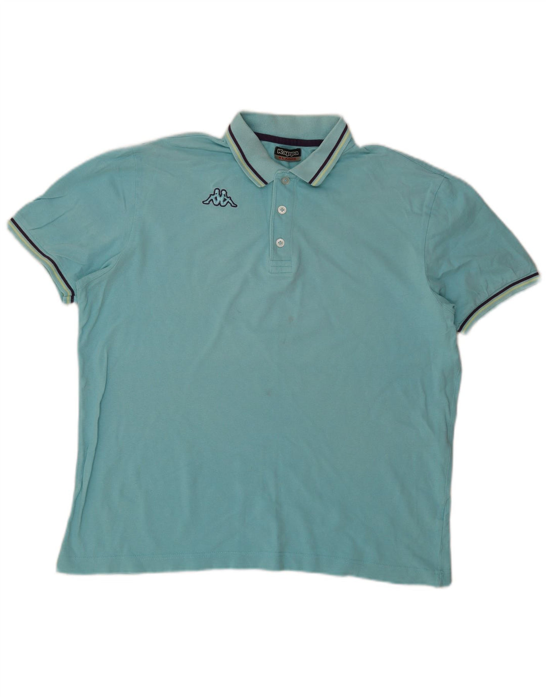 KAPPA Mens Polo Shirt XL Turquoise Striped
