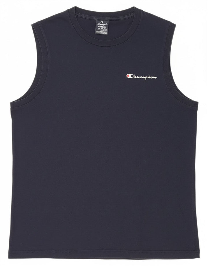 Champion Mens Vest Top Medium Navy Blue Cotton