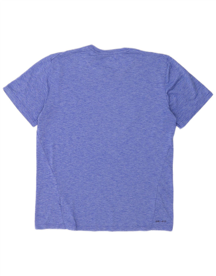 Nike Mens Dri Fit T-Shirt Top Large Blue Flecked Polyester