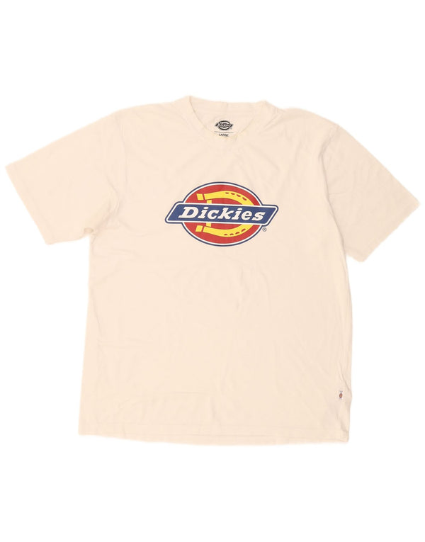 Dickies Mens Graphic T-Shirt Top Large White Cotton
