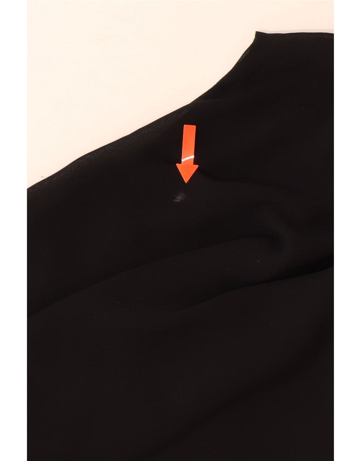 ZARA Womens Long Sleeve Blouse Top UK 14 Large Black Polyester