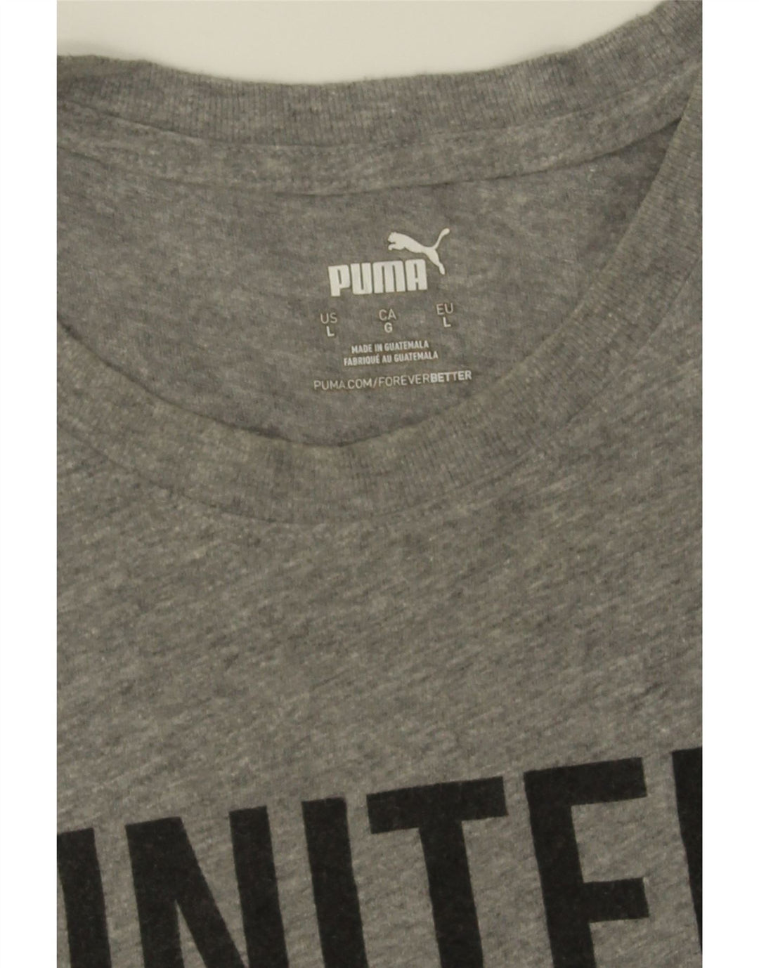 PUMA Mens Graphic T-Shirt Top Large Grey Vintage Puma and Second-Hand Puma from Messina Hembry 