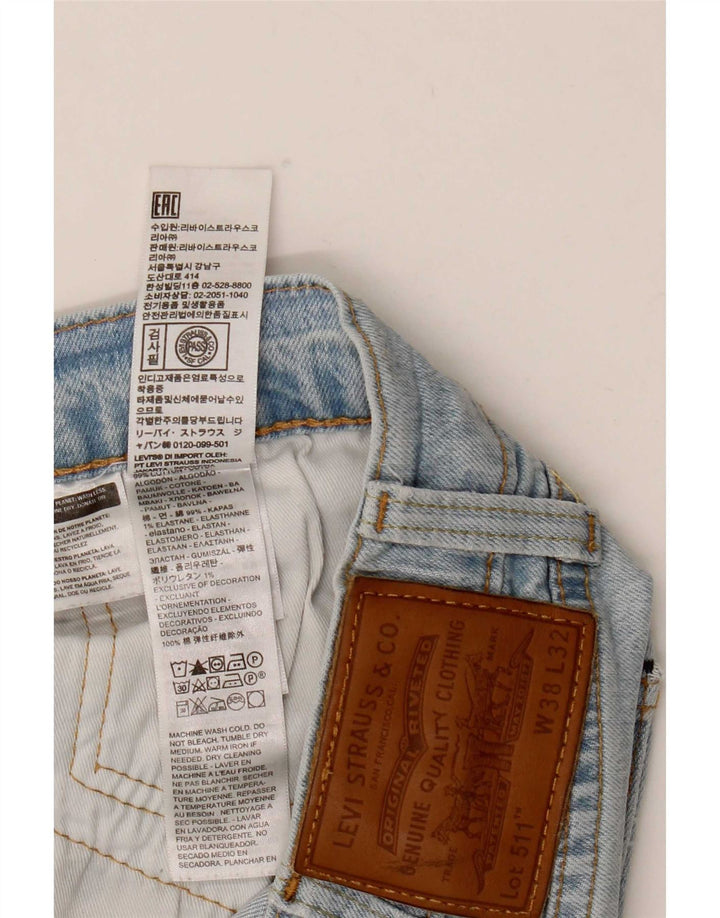 Levi's Mens 511 Distressed Slim Jeans W38 L32 Blue Cotton
