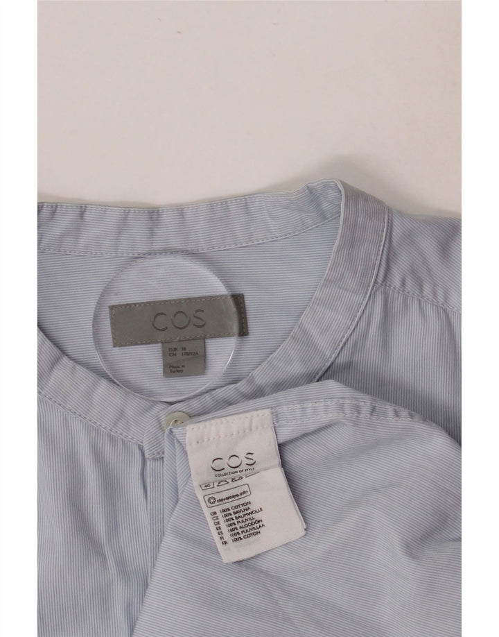 COS Mens Shirt Size 38 Small Blue Pinstripe Cotton