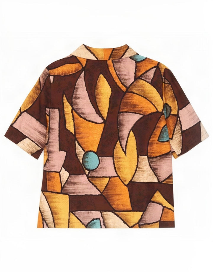 Vintage Womens Shirt Blouse UK 14 Medium Multicoloured Geometric