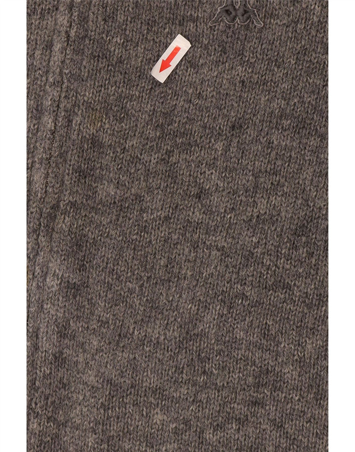 Kappa Mens Cardigan Sweater XL Grey Wool