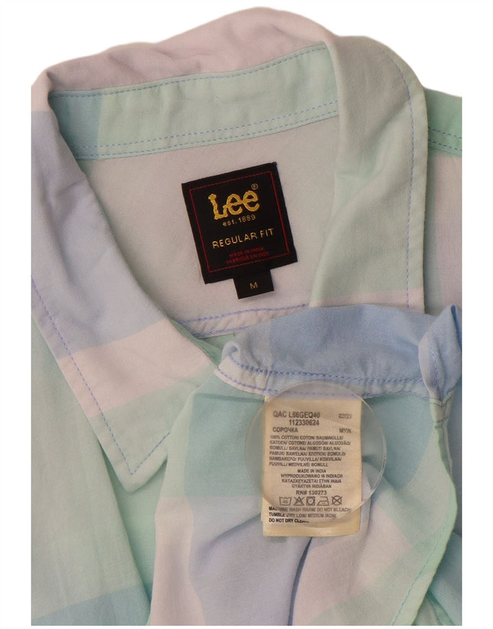 LEE Mens Regular Fit Short Sleeve Shirt Medium Multicoloured Check Cotton