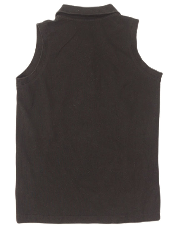 Kappa Womens Sleeveless Polo Shirt UK 10 Small Black Cotton