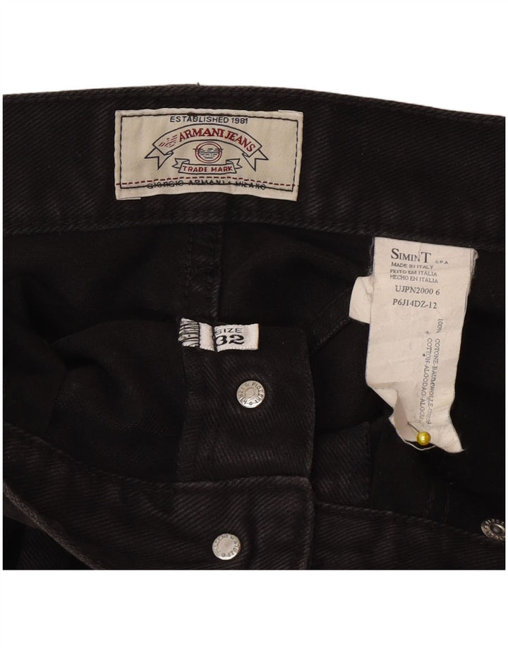 Armani Mens Straight Jeans W32 L28 Black Cotton