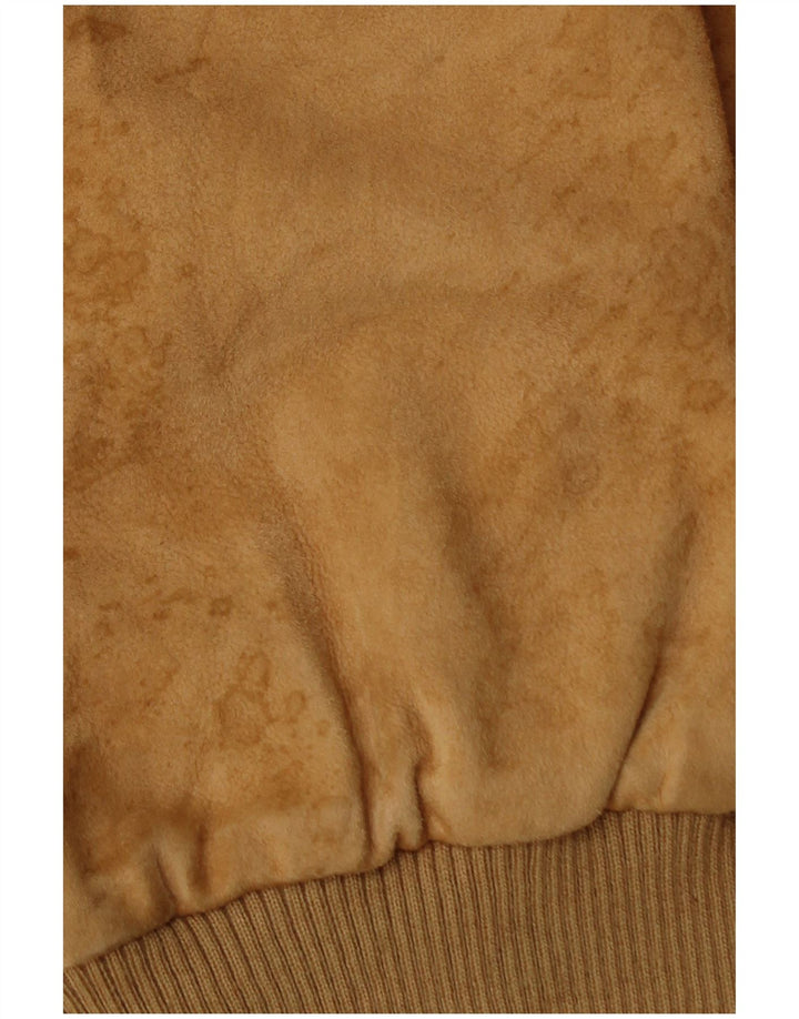 Vintage Mens Suede Bomber Jacket IT 52 XL Beige