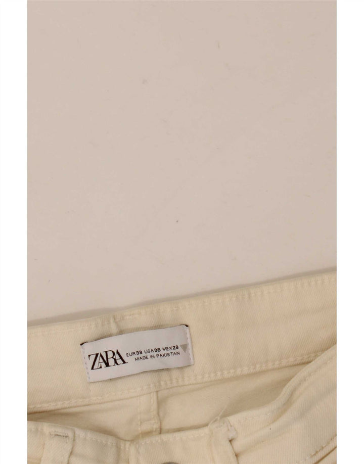Zara Womens Crop Bootcut Jeans EU 38 Small W28 L25 Off White