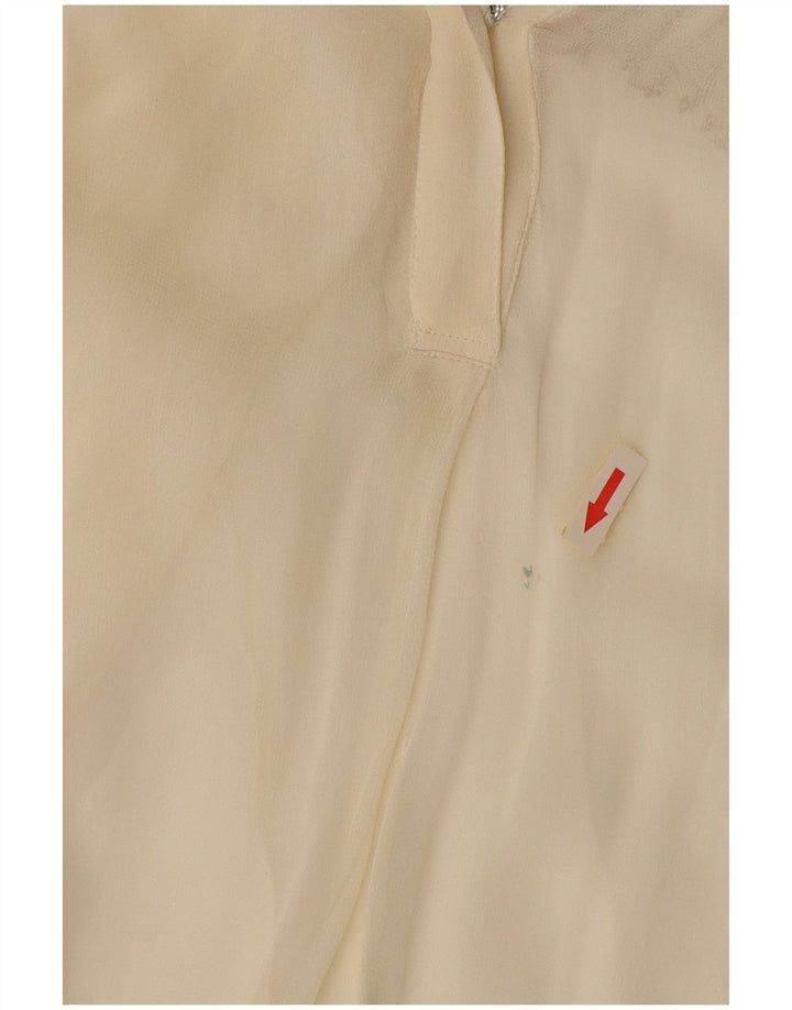 Mango Womens See Through Blouse Top UK 12 Medium Off White Viscose