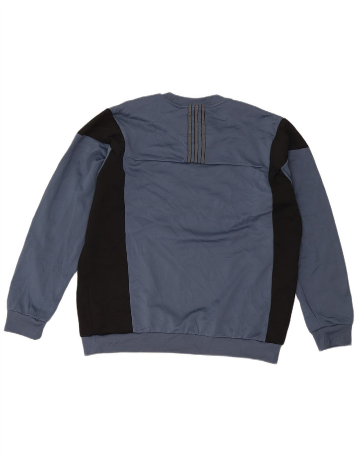 Adidas Mens Sweatshirt Jumper XL Grey Colourblock Polyester