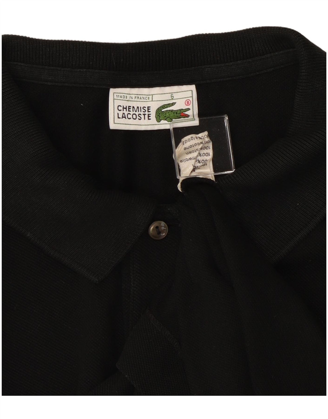 LACOSTE Mens Polo Shirt Size 6 XL Black Cotton