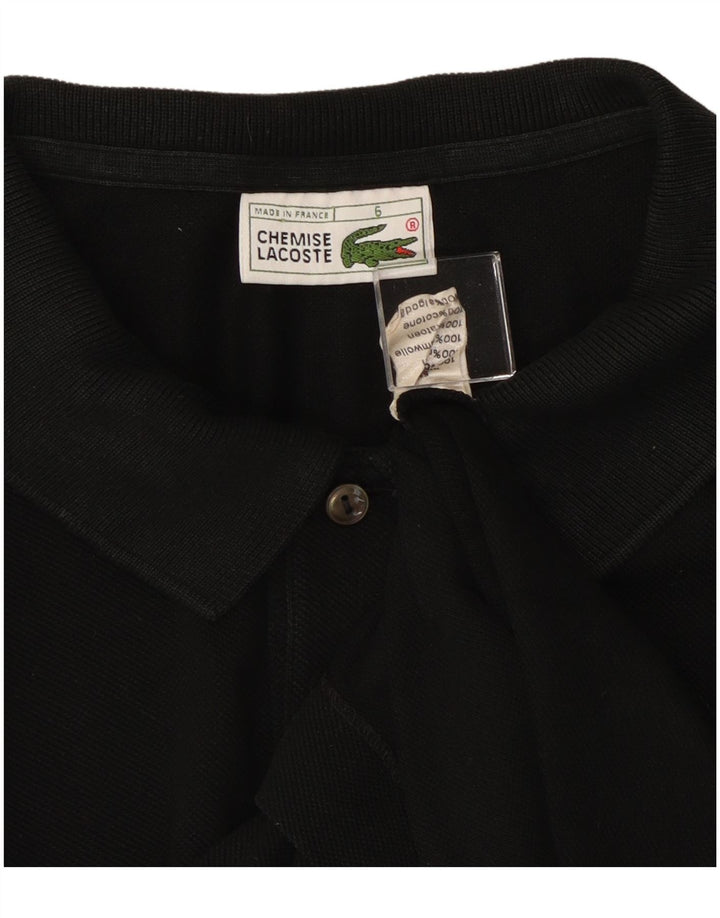LACOSTE Mens Polo Shirt Size 6 XL Black Cotton