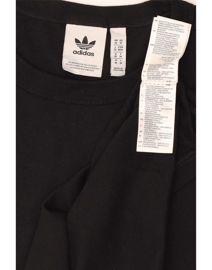 Adidas Mens T-Shirt Top Medium Black Cotton