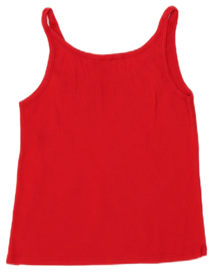 BENETTON Womens Cami Top UK 12 Medium Red Cotton