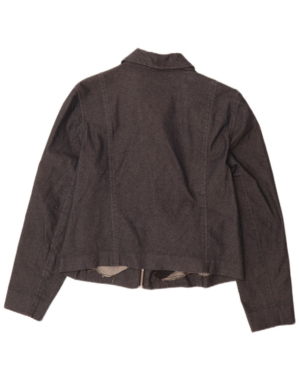 Ralph Lauren Womens Bomber Jacket UK 14 Large Grey Cotton