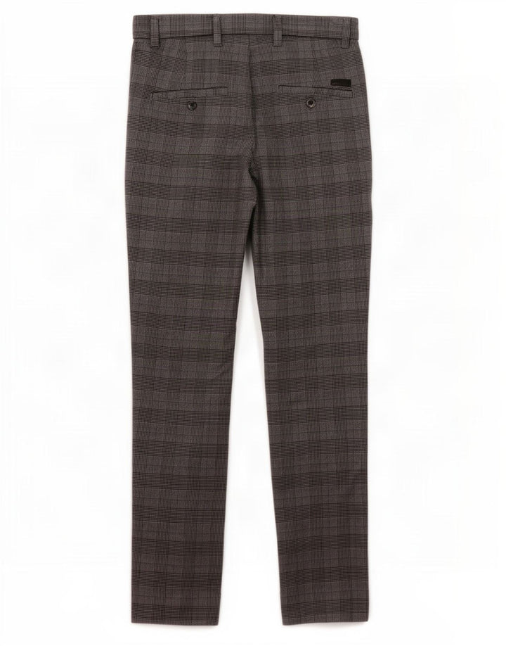 Jack & Jones Mens Marco Slim Suit Trousers W28 L30 Grey Check Polyester