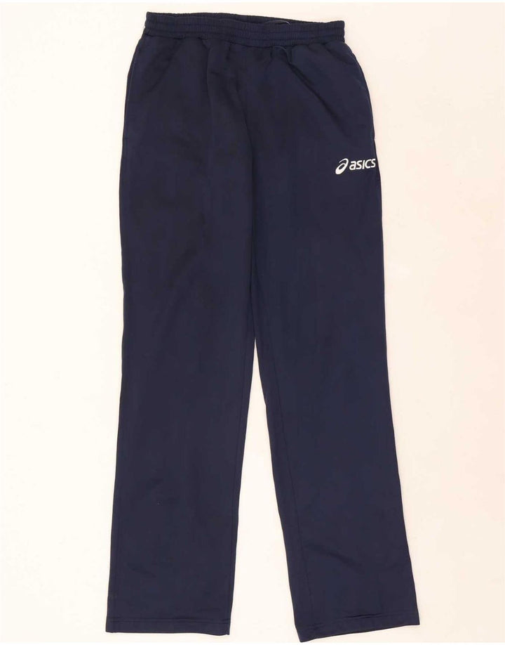 Asics Mens Full Tracksuit Medium Navy Blue Colourblock Polyester