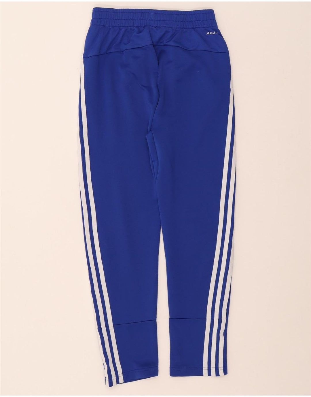 ADIDAS Boys Aeroready Tracksuit Trousers 9-10 Years Blue Polyester