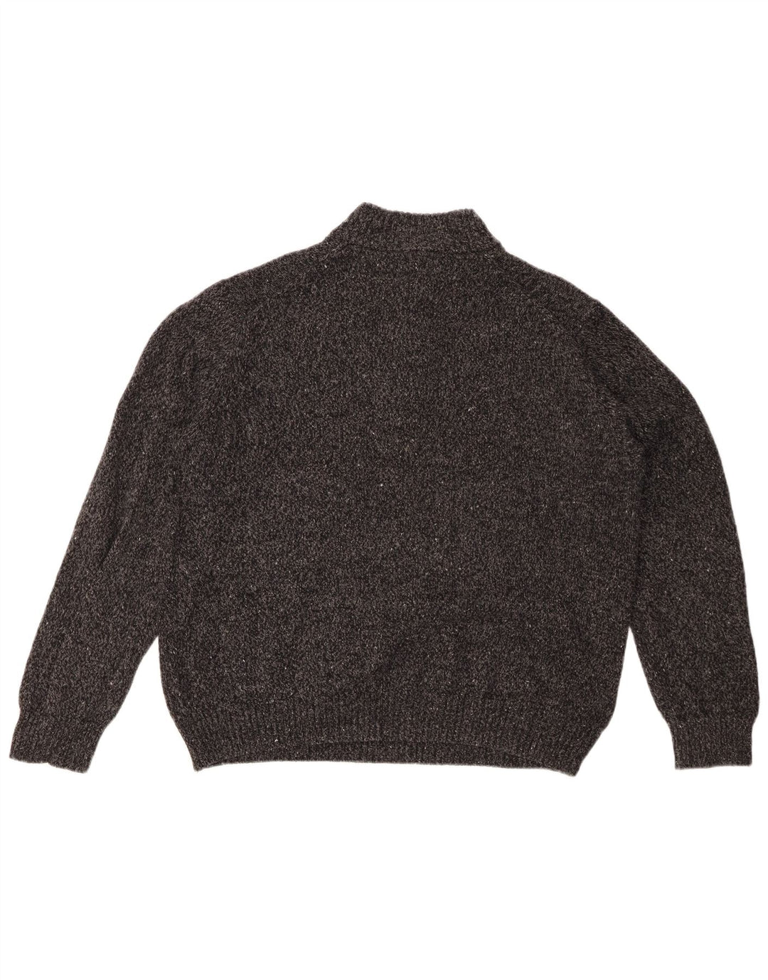 Izod Womens Button Neck Jumper Sweater UK 20 2XL Grey Flecked Acrylic