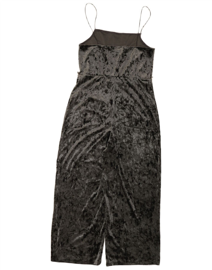 Topshop Womens Velour Jumpsuit UK 10 Small Grey Polyester