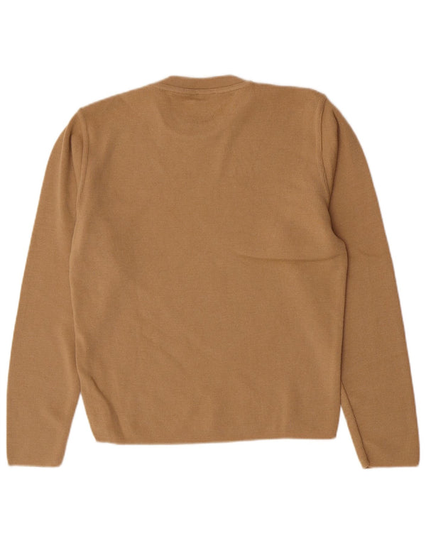 Momo Mens Crew Neck Jumper Sweater Small Beige Argyle/Diamond