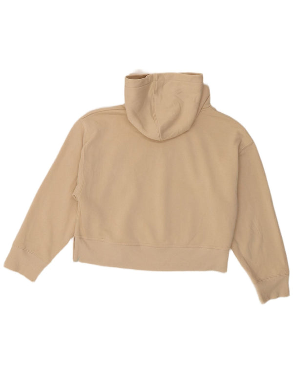 Zara Womens Oversized Hoodie Jumper UK 14 Medium Beige Cotton