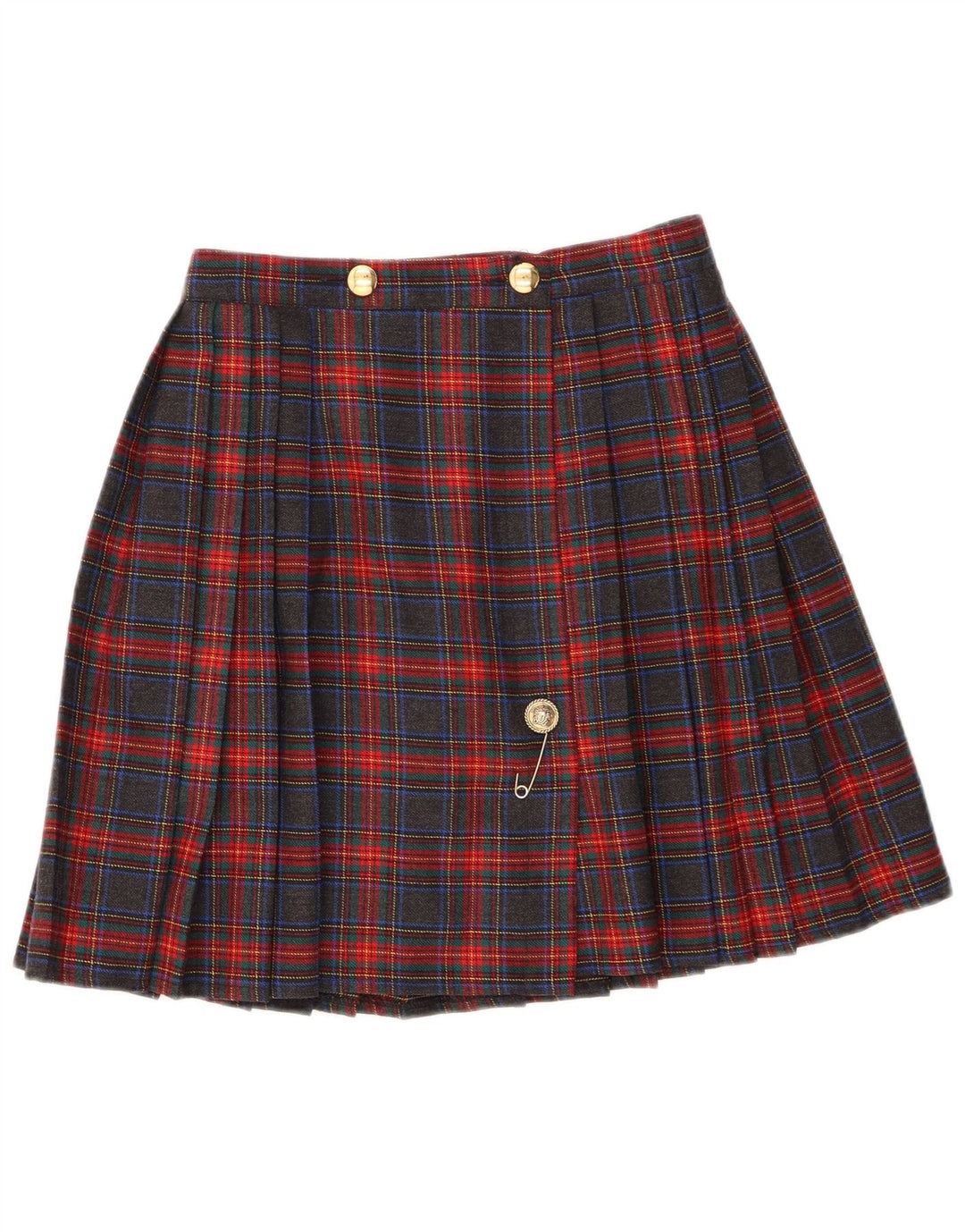 Vintage Womens Knife Pleated Skirt IT 44 Medium W28 Multicoloured Check