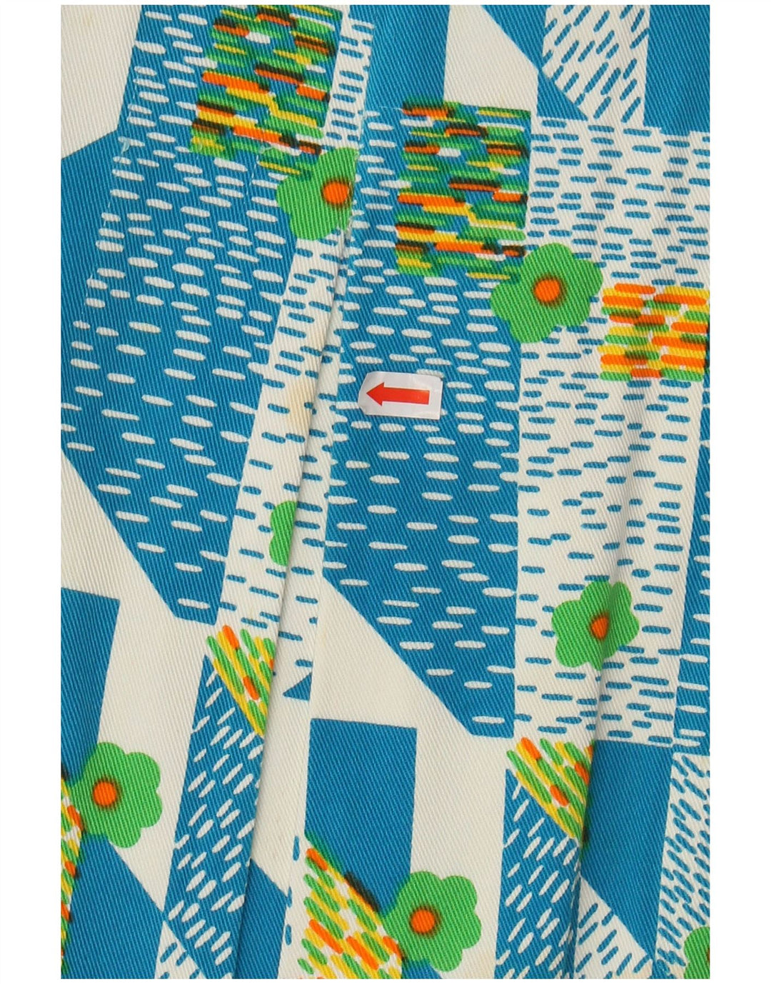 VINTAGE Womens A-Line Skirt IT 48 XL W38 Blue Geometric