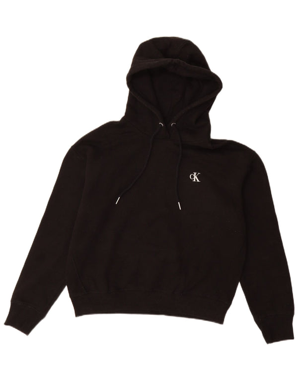 CALVIN KLEIN JEANS Womens Hoodie Jumper UK 14 Medium Black Cotton