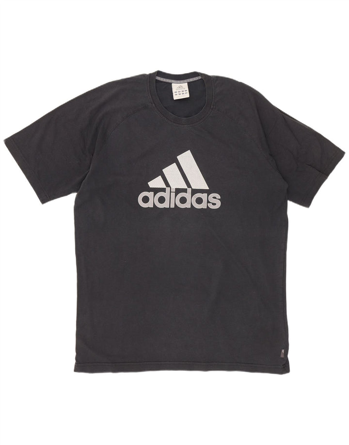ADIDAS Mens Graphic T-Shirt Top Large Black Cotton