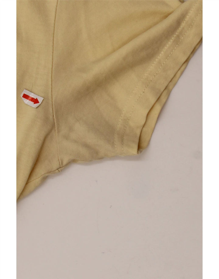 LYLE & SCOTT Mens T-Shirt Top Small Yellow Cotton