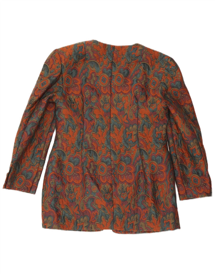 Vintage Womens 1 Button Blazer Jacket UK 10 Small Multicoloured Floral