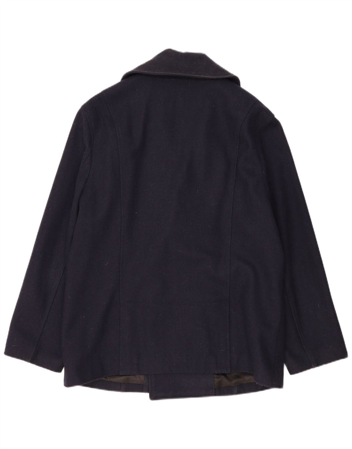 Guess Mens Pea Coat UK 44 2XL Navy Blue Wool